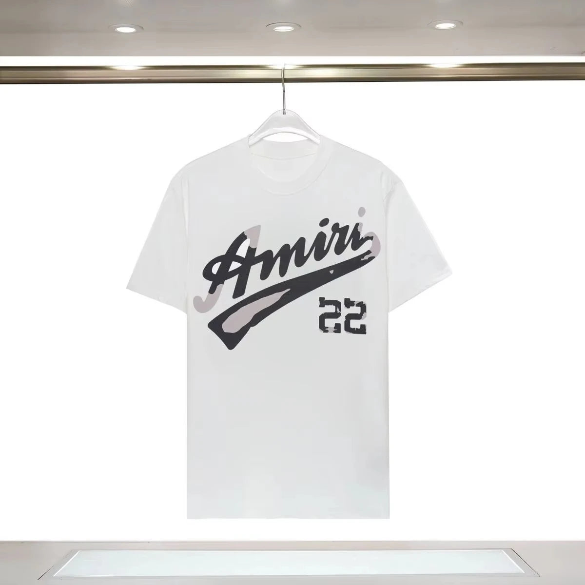 2025Spring and summer new logo round neck short-sleeved printed crack high street loose men's and women's short-sleeved T-shirt