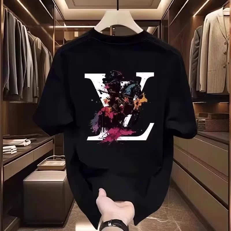 2025 Men's T-shirt Summer New Half Sleeve Cotton Fashion Brand Short Sleeve Sports Casual Loose Round Neck Men's Women's Shirts