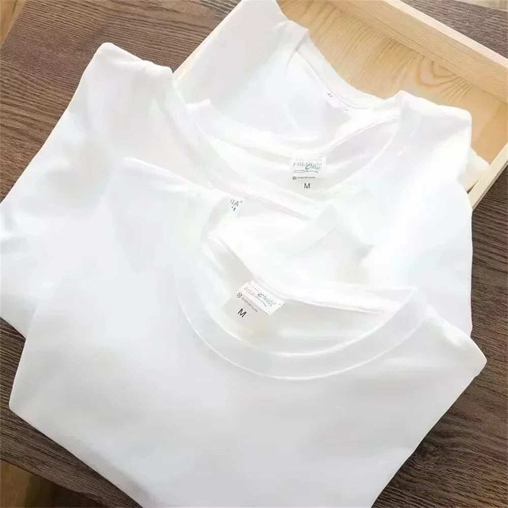 2025Spring and summer new logo round neck short-sleeved printed crack high street loose men's and women's short-sleeved T-shirt