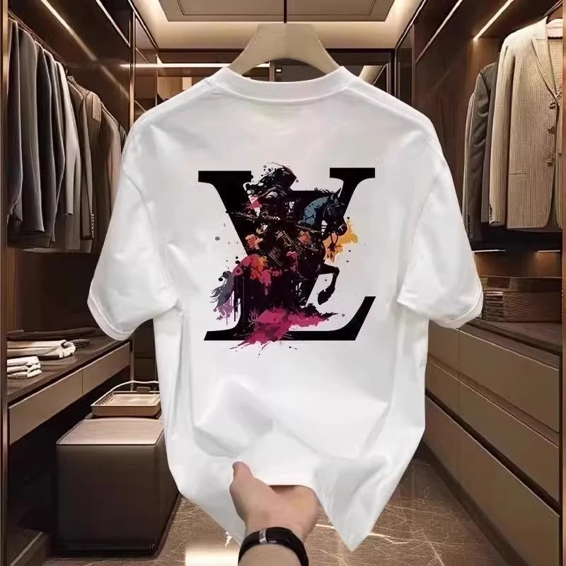 2025 Men's T-shirt Summer New Half Sleeve Cotton Fashion Brand Short Sleeve Sports Casual Loose Round Neck Men's Women's Shirts