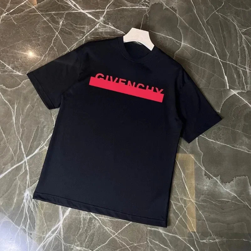 2025 Men's and Women's Fashion Luxury Brand Cotton Printed Top T-shirt Street Party Casual Large Size Round Neck Short-sleeved