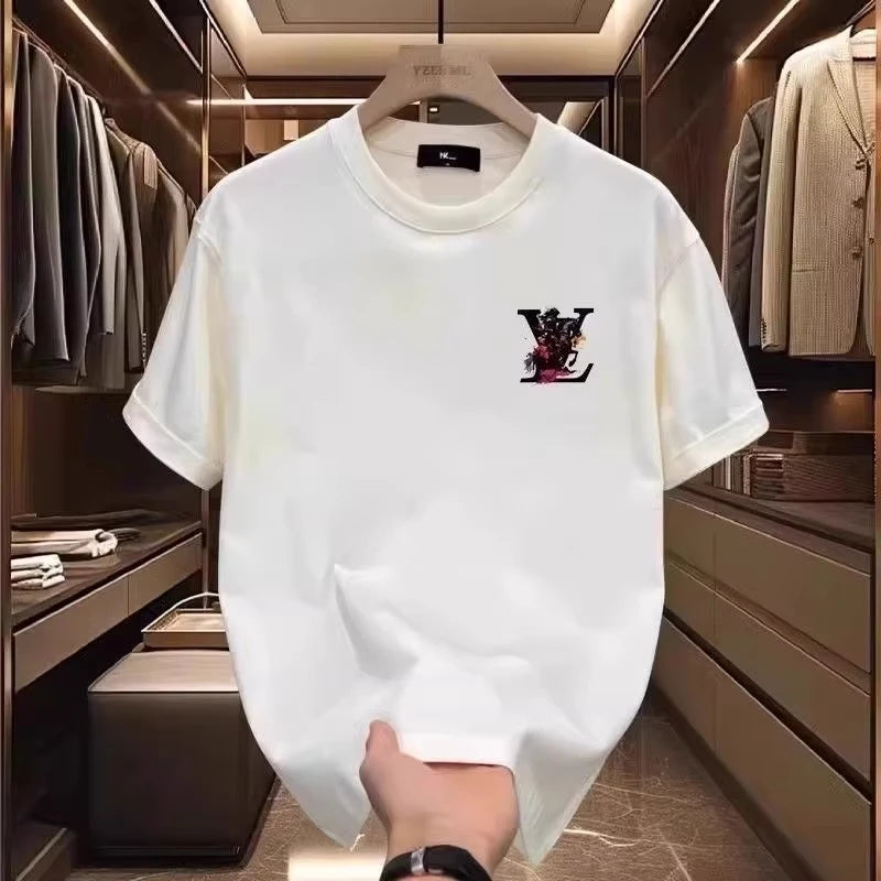 2025 Men's T-shirt Summer New Half Sleeve Cotton Fashion Brand Short Sleeve Sports Casual Loose Round Neck Men's Women's Shirts