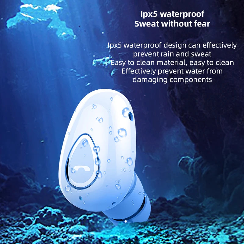 🎧 Mini Écouteurs Bluetooth 5.0 Invisibles – Son Puissant, Taille Mini !